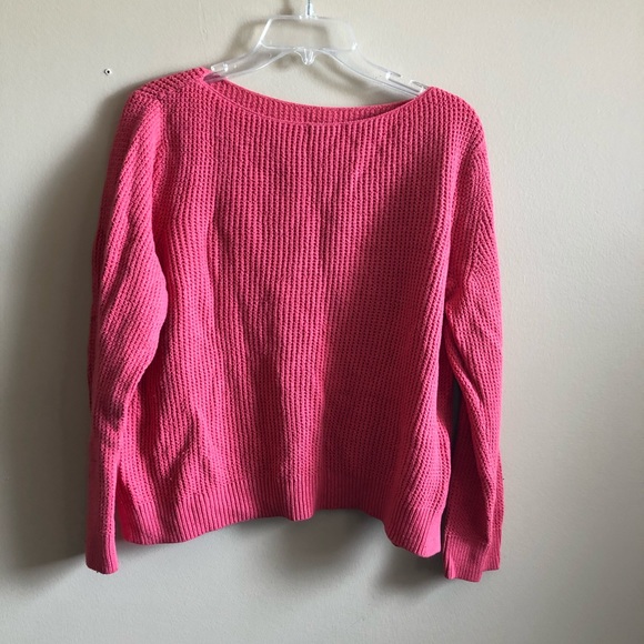 Gap Boat Neck Sweater Long Sleeve Coral Knit Top - Picture 3 of 6